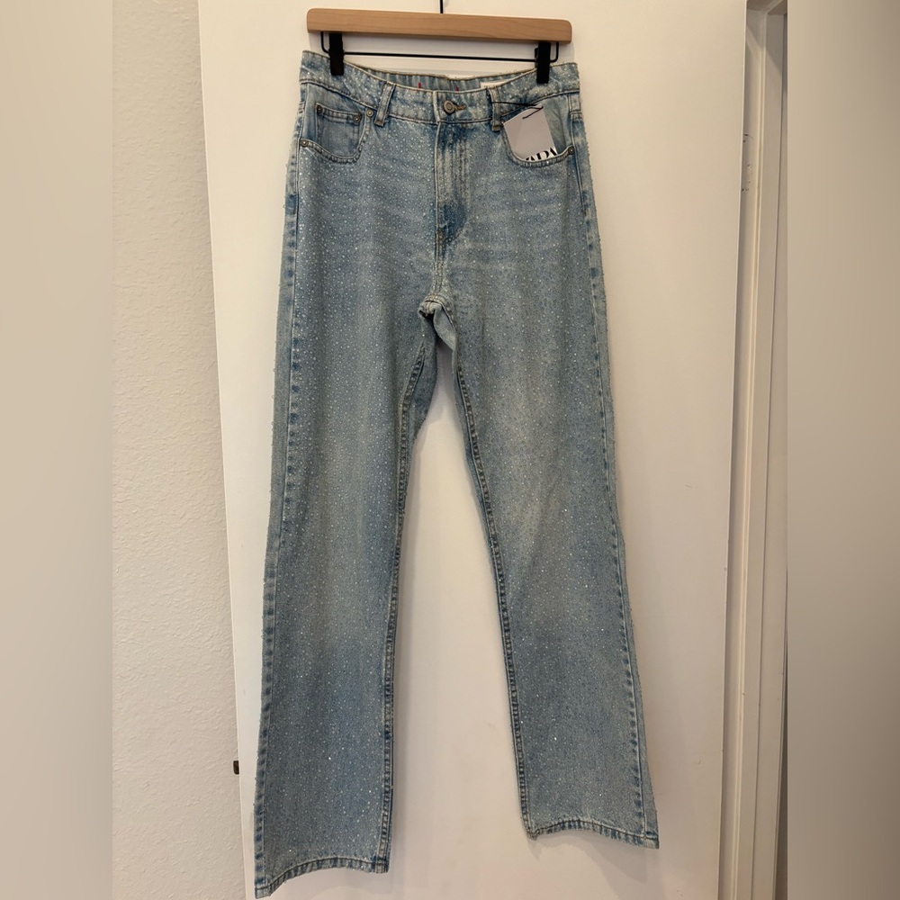 Zara Light Blue Straight Leg Jeans